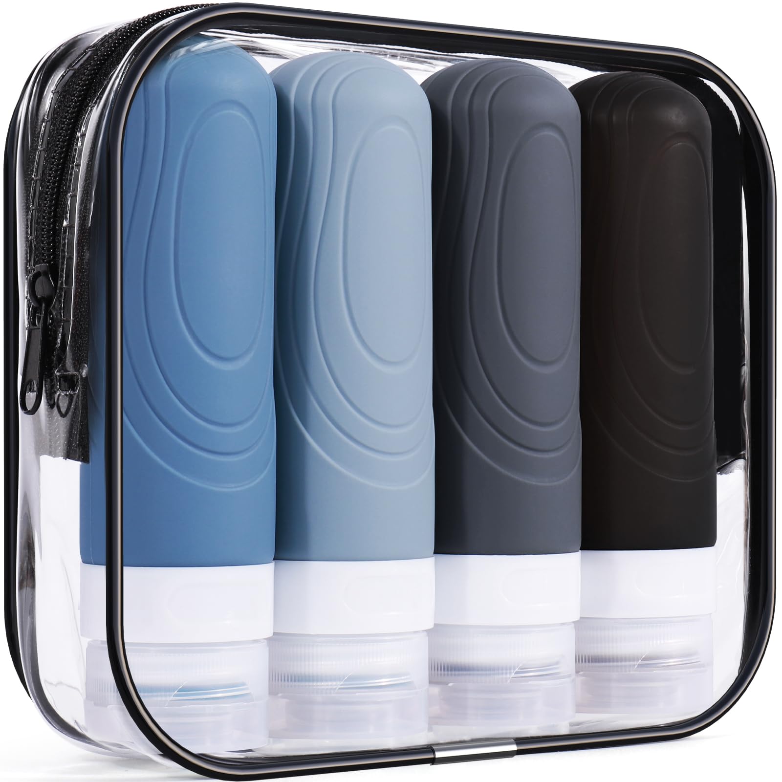 

Travel Bottles for Toiletries, Approved 3oz Travel Size Containers BPA Free Leak Proof Refillable Liquid Silicone Squeezable liu