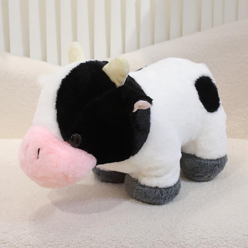 Simulation Cow Plush Toy Kids Soothing Companion Animal Doll Pillow Doll Birthday Gift