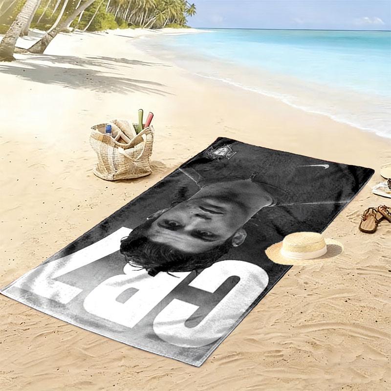 Asciugamano da Spiaggia con Stampa CR7, Asciugamano Grande Morbido ad Asciugatura Rapida per Spiaggia Campeggio Nuoto