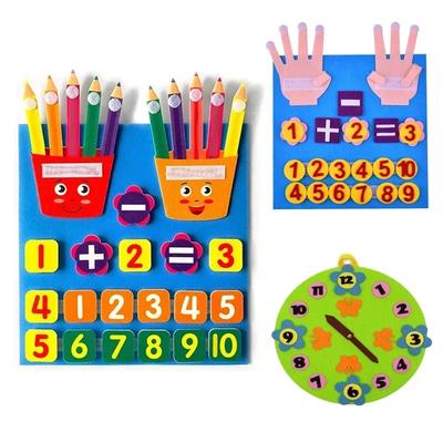 Kind Montessori Spielzeug Filz Finger Zahlen Mathe Spielzeug Kinder Zählen Frühes Lernen für Kleinkinder Intelligenzentwicklung
