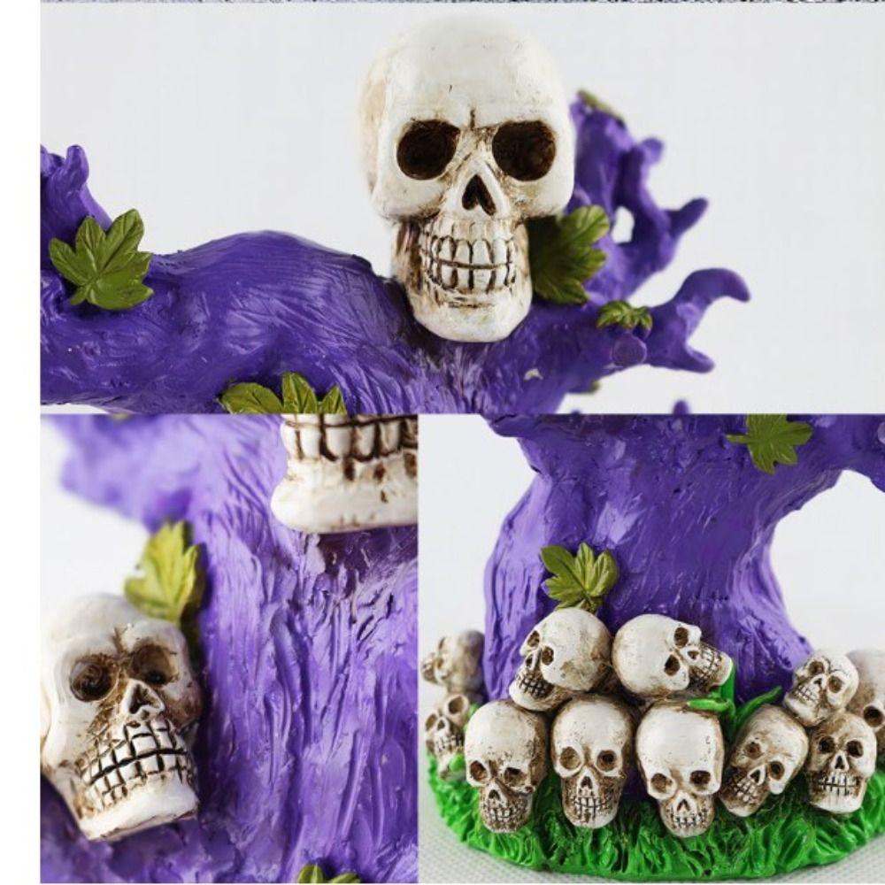 Gothic Halloween Skull Tree Ornament Resin Crafts Resin Pumpkin  Figurine  Festival Supplies