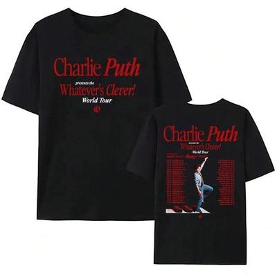 Summer Fashion Charlie Puth World Tour Shirt 2026, Charlie Puth Concert Tee, Whatever’s Clever Tour T-shirt, Front Back Print Unisex Music Fan Gift