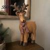 Tiered Tray Seasonal Ornaments Rustic Elk Ornament, Handcrafted Resin Deer Figurine, Decorative Retro Style Desktop Decorations Wildlife Sculpture for