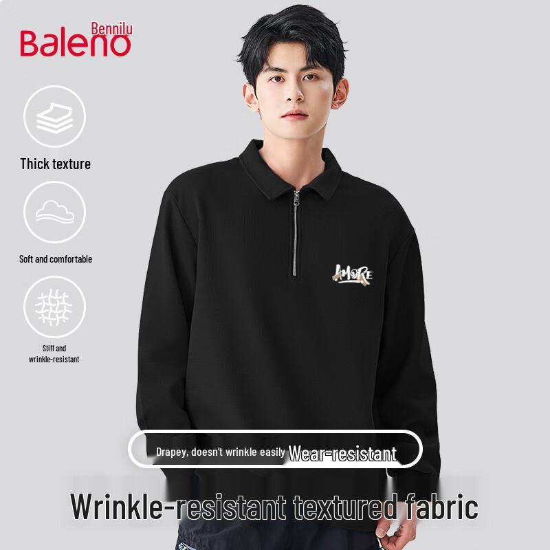 Baleno Men's Casual Polo Collar Pullover Sweatshirt