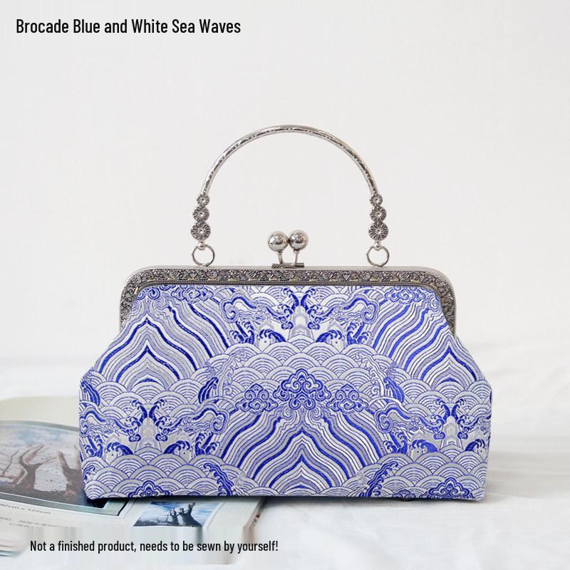 Short Style Handbag Material Kit - Handmade, Multiple Styles, Square Clasp Bag, Includes 20 Needles