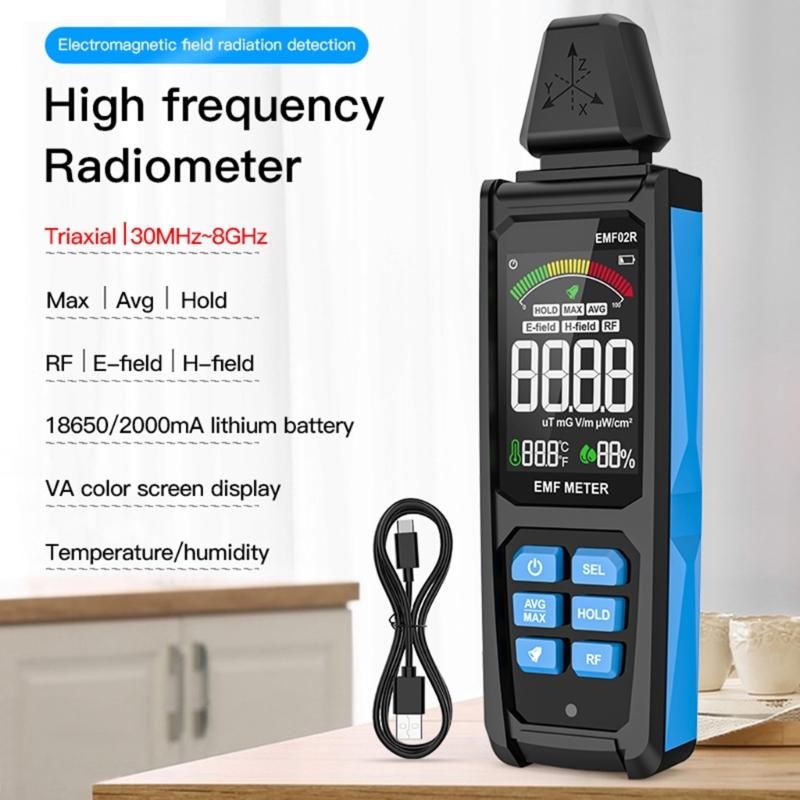 Electromagnetic Field Meter Radiation Tester EMF Analyzers Radiation Detection Precise Monitoring User Friendly Display