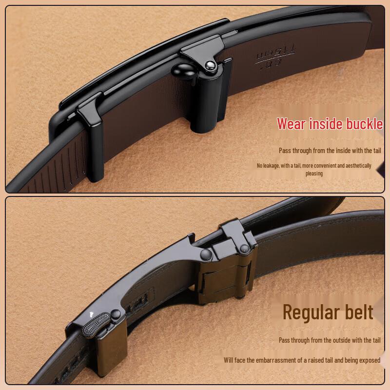 Warrior Men's Genuine Leather Automatic Buckle Belt