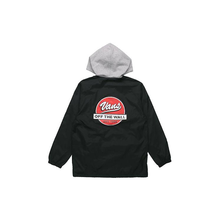 Vans Workwear Casual Sports Logo Print Hooded Jacket Men Jackets Black VN0A4UTPBLK