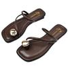 Fashion Luxury Shoes for Women Leather Flip Flops Woman Hiking Sandal Mules Women's Slippers Summer Shoes Sale Ladies Slides Tongs Femme