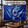 Custom Name Flannel Throw Blanket Rangers FC Pattern Warm Home Decoration