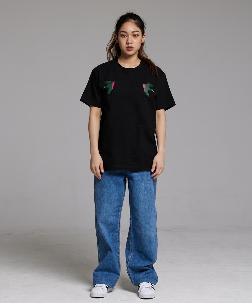 CREAM SODA LAB Swallow Twin Short Sleeve Tee Black