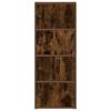 Bookshelf Smoked Oak Finish 40 X 24 X 102 Cm Engineered Wood