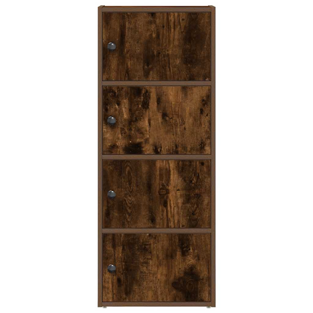 Bookshelf Smoked Oak Finish 40 X 24 X 102 Cm Engineered Wood