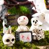 Halloween Harz Geister Schädel Grabstein Miniatur Figuren Puppenhaus Zubehör Halloween Hause Tisch Blumentopf Dekor