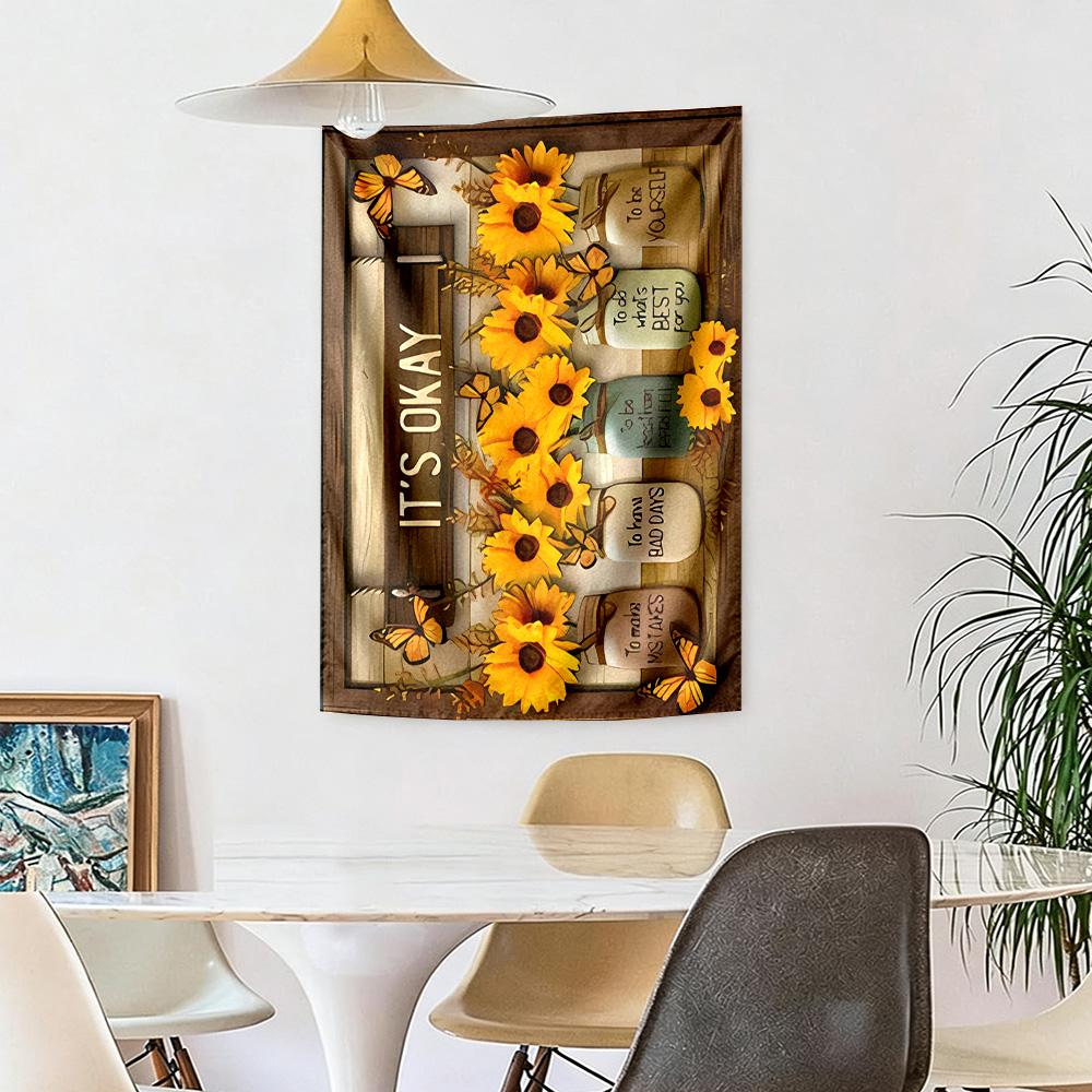 Sunflower Wall Decor Tapestry Art For Pet Memorial Birthdaywedding Party Backdrop Family Gift