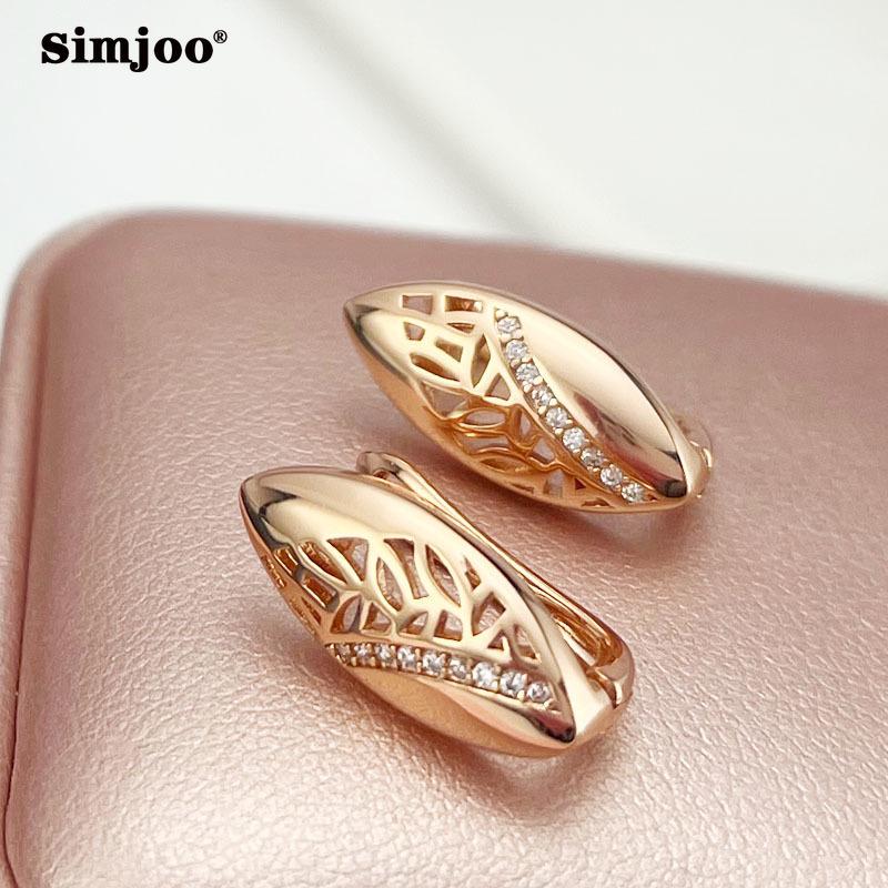 SIMJOO Zirkonové náušnice Módní Temperament Jednoduché Zirkonové náušnice