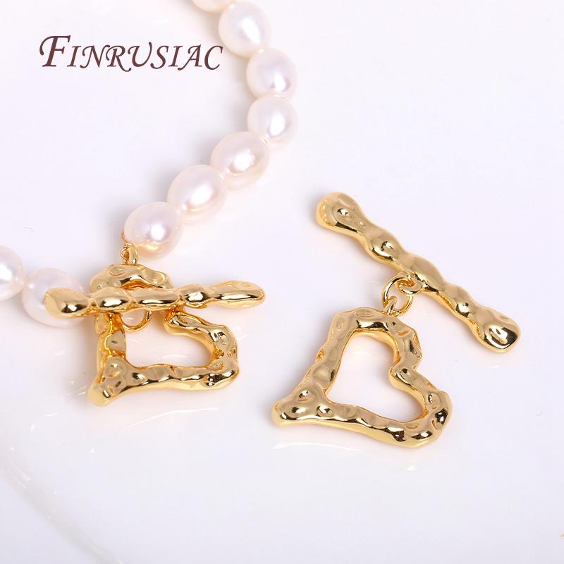 18K Gold Plated Brass Heart Toggle Clasp For Necklace Jewelry Making Supplies,Stylish Irregular OT Clasp DIY Jewellery Crafts