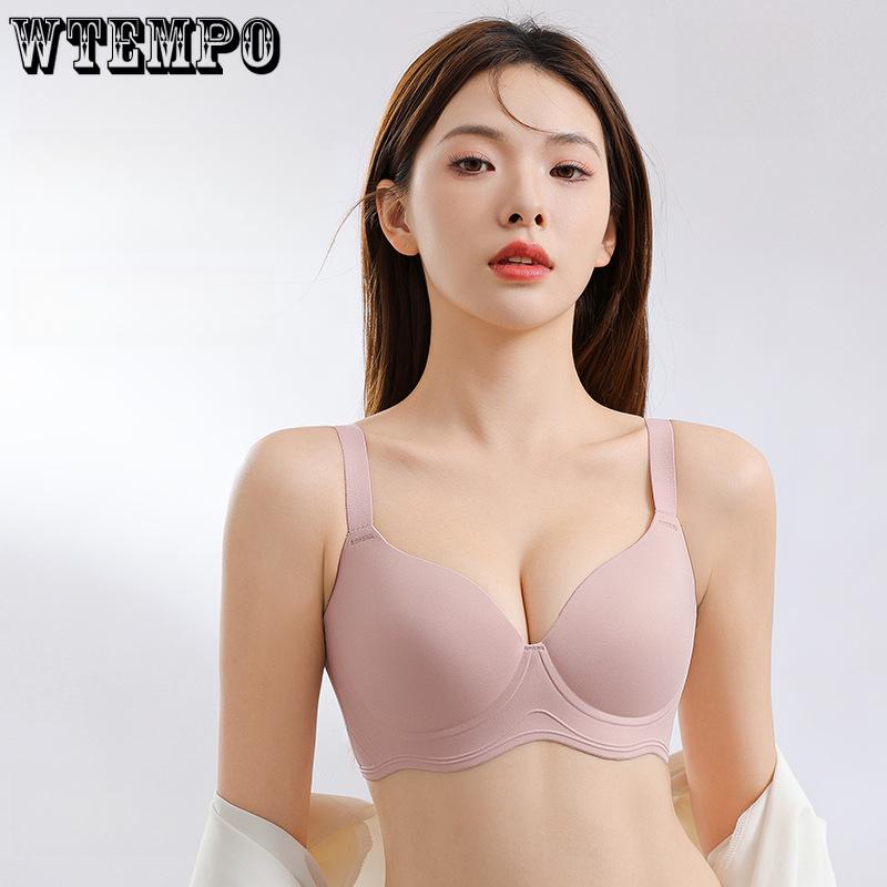 Underwear Women's Gathering Bra Seamless Bra Fixed Cup Bra Push Up Bra