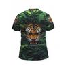 3D Green Jungle Tiger Printed T-Shirt for Men Cool Forest Animal King Graphic Short Sleeve Tees Trendy Casual Round Neck Hip Hop Fashion Street Tops