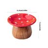 Ceramic Mushroom Jewelry Tray with Raised Ring Holder Dish, Tabletop Catchall Tray for Vanity and Bedside Table