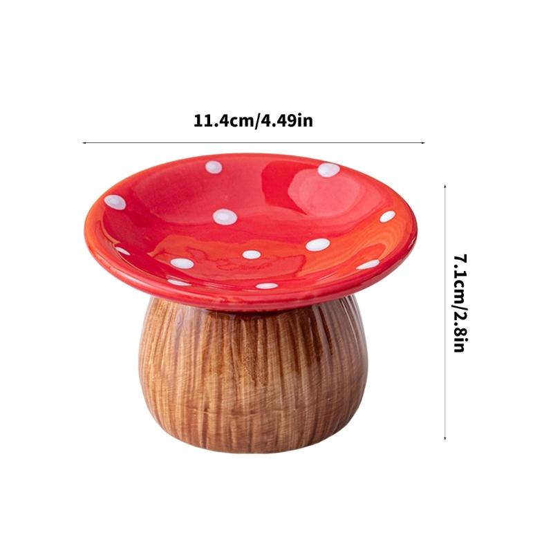 Ceramic Mushroom Jewelry Tray with Raised Ring Holder Dish, Tabletop Catchall Tray for Vanity and Bedside Table