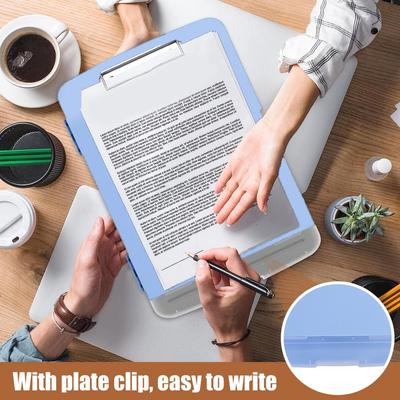 Clipboard Box with Pen Case Professional Heavy Duty Clipboard with Storage Pen Holder Black Enclosed Box for Nurses Drivers