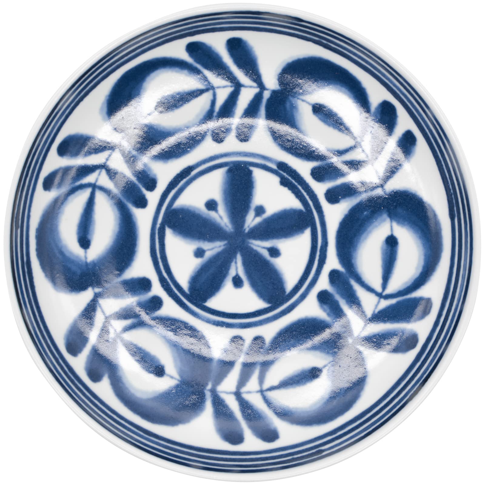 

Nishikai Toki Hasami Ware Modern Blue Plate Suitable for or as a Large Platter or Deep Dish 25cm Seiei Floral Nordic Microwave and Dishwasher Made in