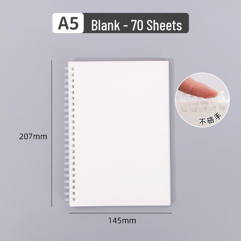 Creative B5 Thick Soft Rubber Coil Notebook for Students - A5 Horizontal Lined Grid Diary Stationery