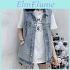 Sleeveless Loose Vest Women Waistcoat Jacket Casual Loose Womens Denim Sleeveless Denim Vest Plus Size