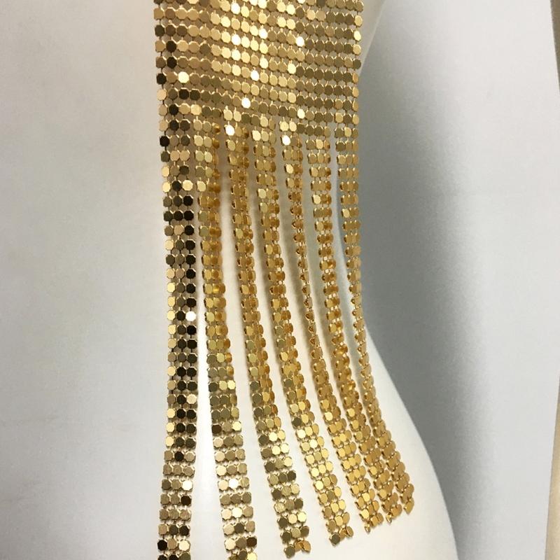 Metal Long Chocker Full Sequins Flickering Nightclub Lady Bridal Wear