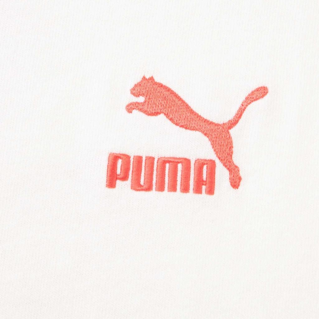 Puma Swxp Dancemania Luźny T-shirt z nadrukiem logo z okrągłym dekoltem i krótkim rękawem Kobiety Bluzki Biały 626862-65