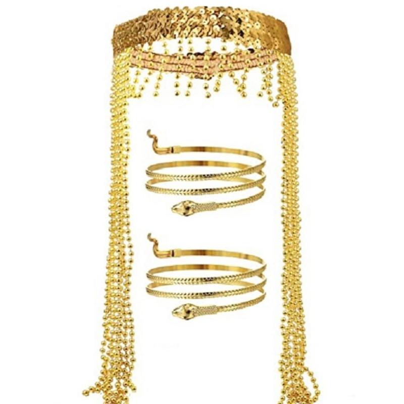 Egyptian Beaded Headband Snake Shape Bangle Carnivals Headpiece Carnivals Hairband Party Cosplay Costume Tool Unisex