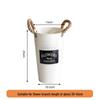 Cream White Floral Water-Holding Tin Bucket for Arrangements with Artificial or Dried Flowers