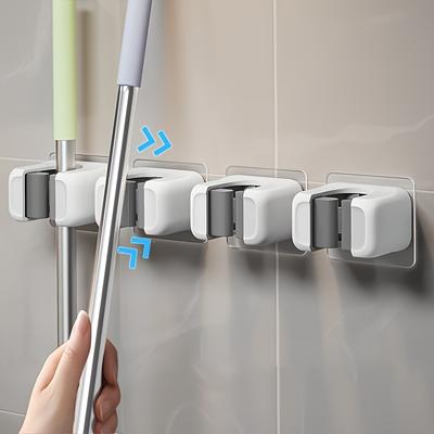 1/3 Stück Haushaltshalter Mop-Clip Besenhalter Wandmontage Aufbewahrung Mop-Organizer Halter Haken Aufbewahrungsregal Nahtloser Mop-Clip Haken