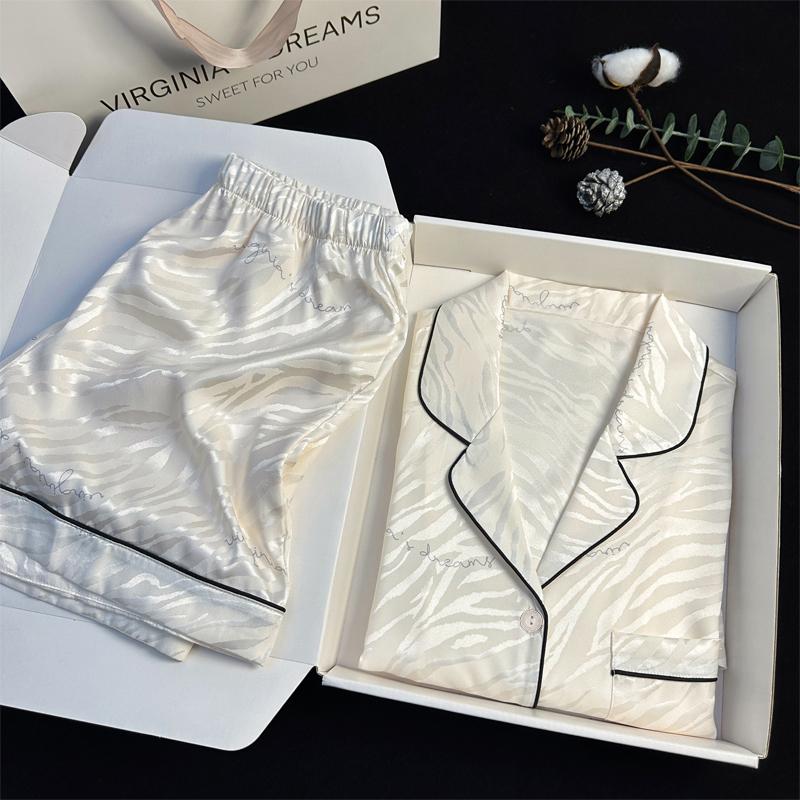 China Stil Tinte und Waschen Landschaft Malerei Pyjamas Frauen Neue Sommer Kühle Weibliche Nachtwäsche Klassische Elegante Kurze Housewear