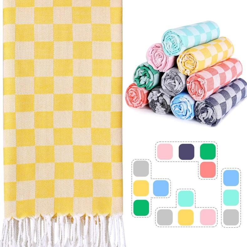 Turkish Beach Towel Custom Size Turkish Beach Towels With Tassels Quick-dry Striped Fouta Beach Towel 75X150cm&200-400GSM белый