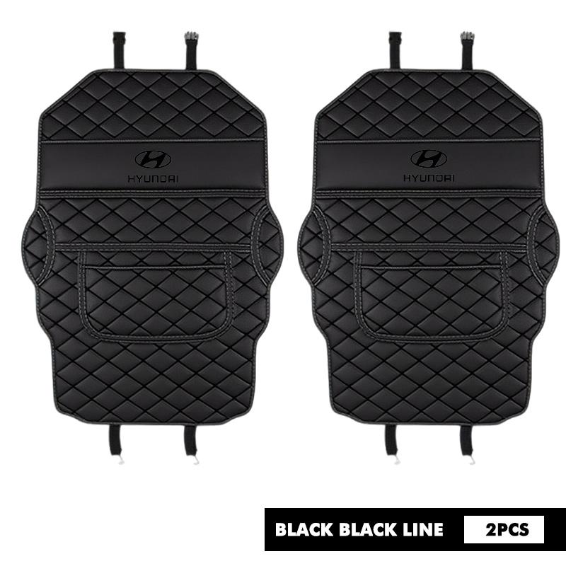 Leather Car Seat Back Protector Kick-Proof Anti Slip Child Mat For Hyundai GDi N Line i10 Azera Genesis G70 G80 G90 Accent TT3