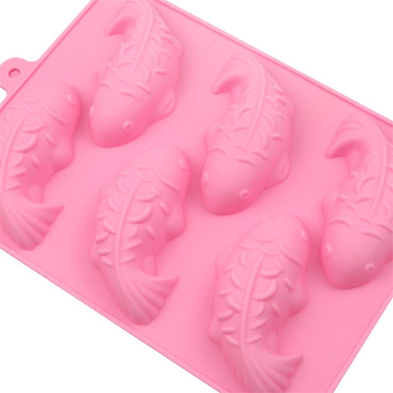 6 even Fish Silicone Baking Mold 3D Chocolate Pudding Molds Cupcake Pan Cake DIY Muffin Kitchen Tools