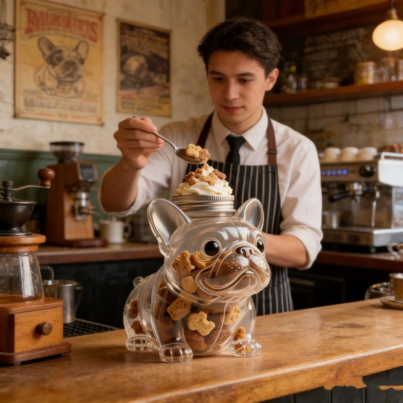 Niedliches Glas-Snackglas mit Hundemotiv, Lebensmittelaufbewahrungsbehälter, Snackbehälter mit Deckel für Küchendesign, für Hunde Leckerli-Snackdose