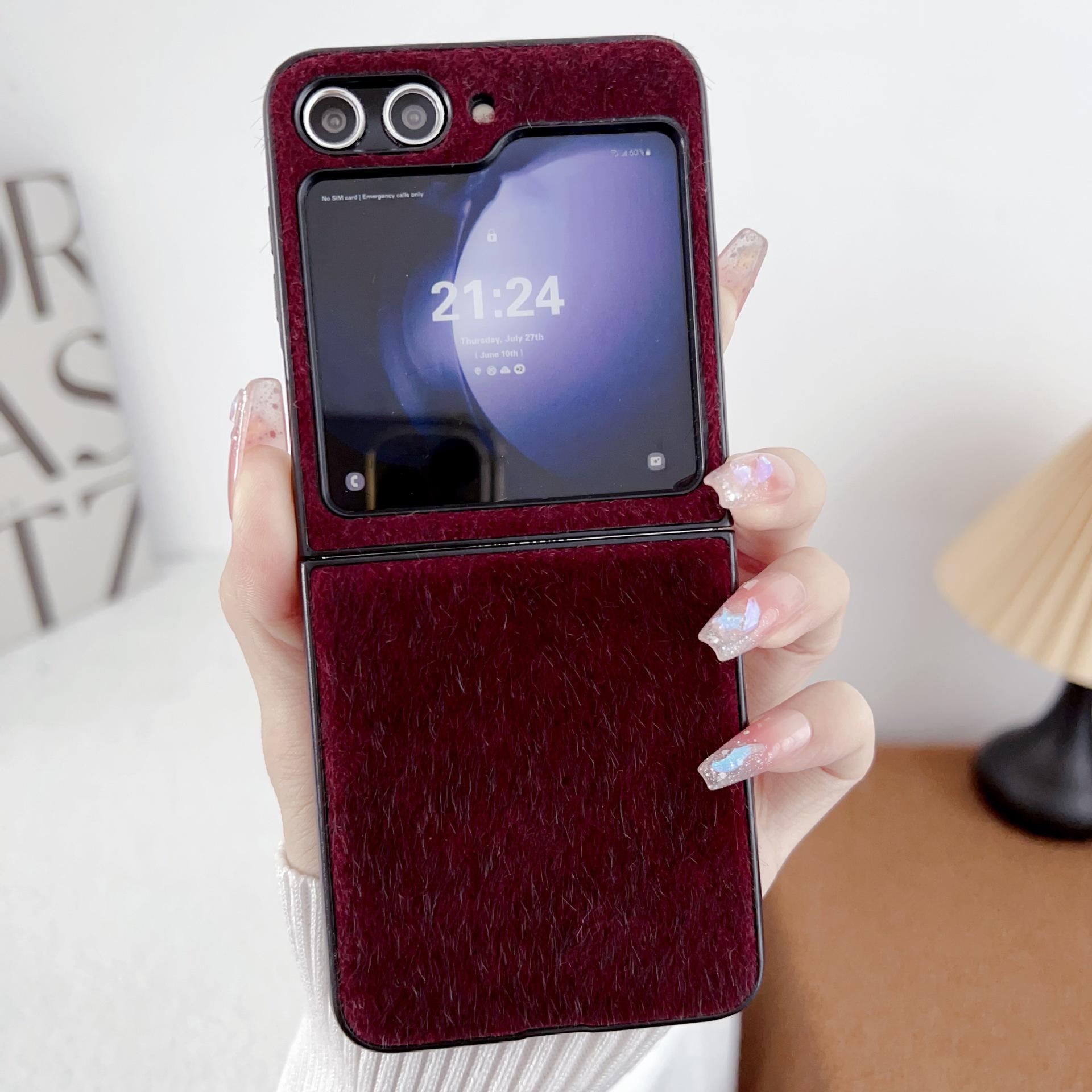 Samsung Z Flip 3-7 Mink Plush Case Z Flip 5