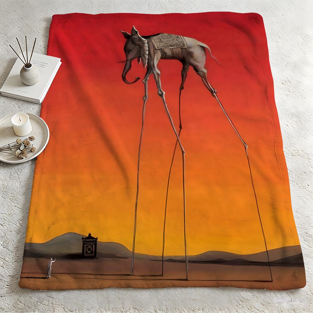 art SSalvador Dalii Throw Warm Soft Flannel Blanket Multiuse for Sofa Bed Camping Travel Nap