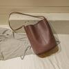 2025 Retro Suede Leather Bucket Handbag - Large Capacity Women's Crossbody & Shopping Bag