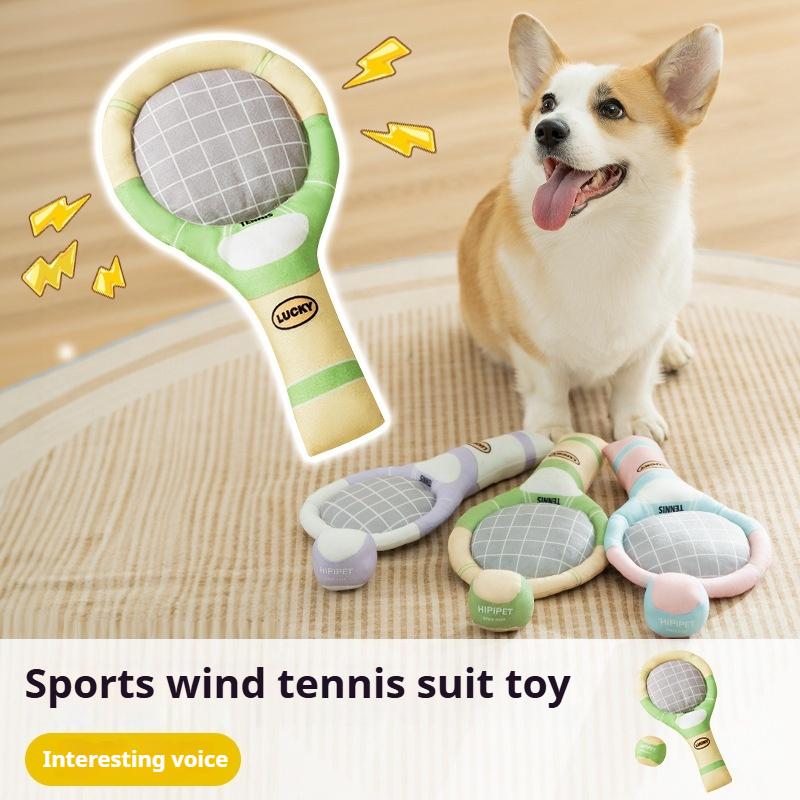 Pet Supplies Dog Tennis Sports Vocalization Teething Companionship Racket Toy Set