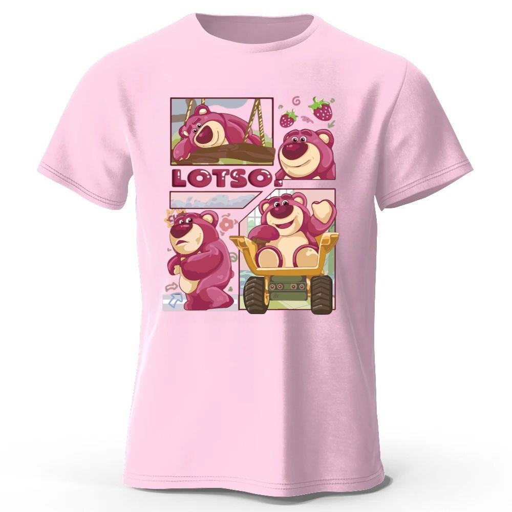 2026 New Strawberry Bear Daily Puzzle Cotton Short Sleeve MensWomens Daily Casual Soft High Quality Tshirt Large Loose Top