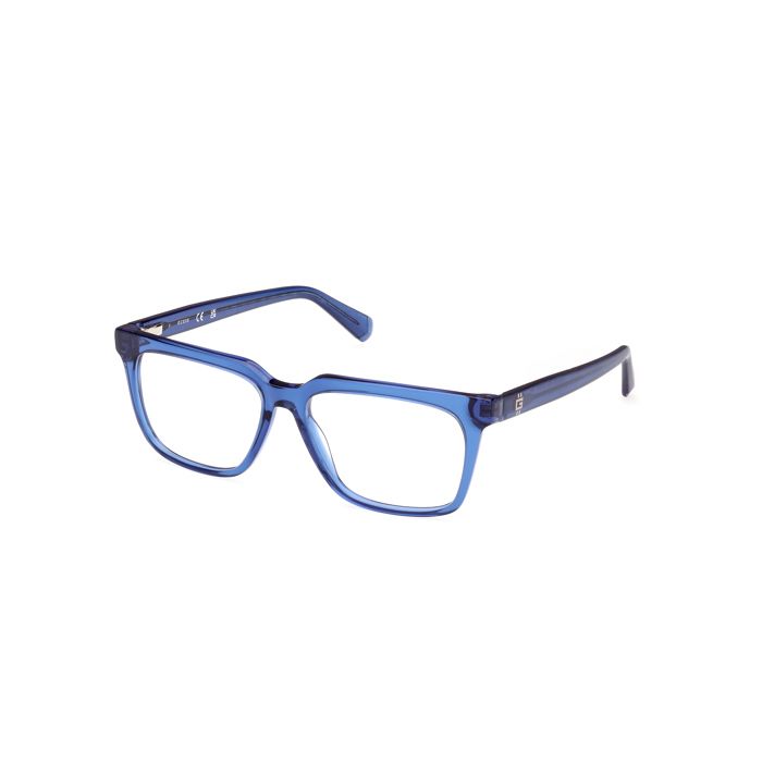 Lunettes De Vue Guess GU50133 53/15/145 090 Shiny Blue ACETATE FRAMES MAN Guess GU50133 Shiny Blue Eye Glasses 53 15 145