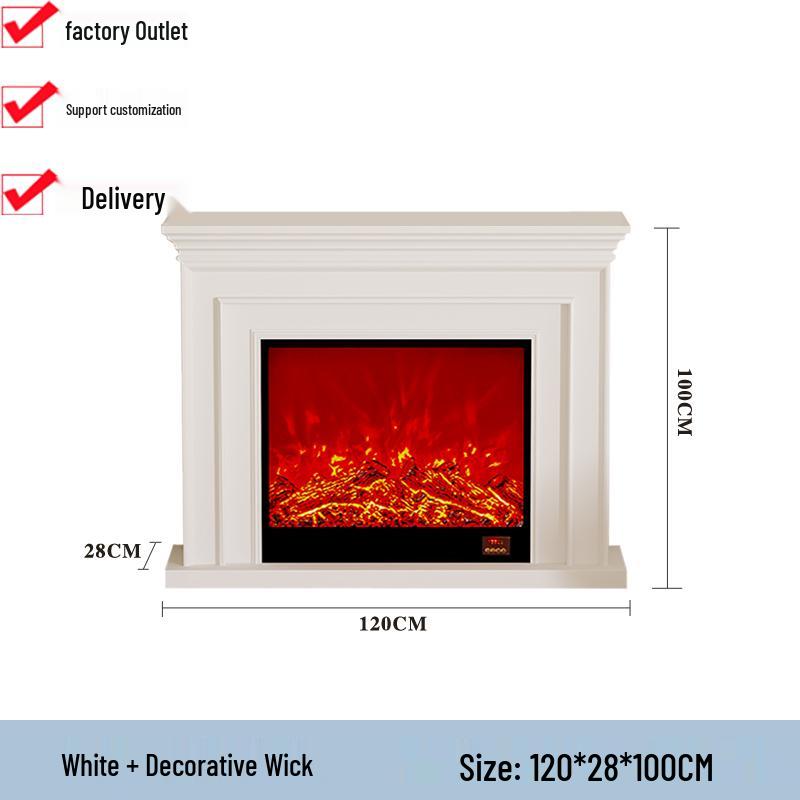 European-Style Customizable Decorative Fireplace Cabinet with Electronic Flame Insert