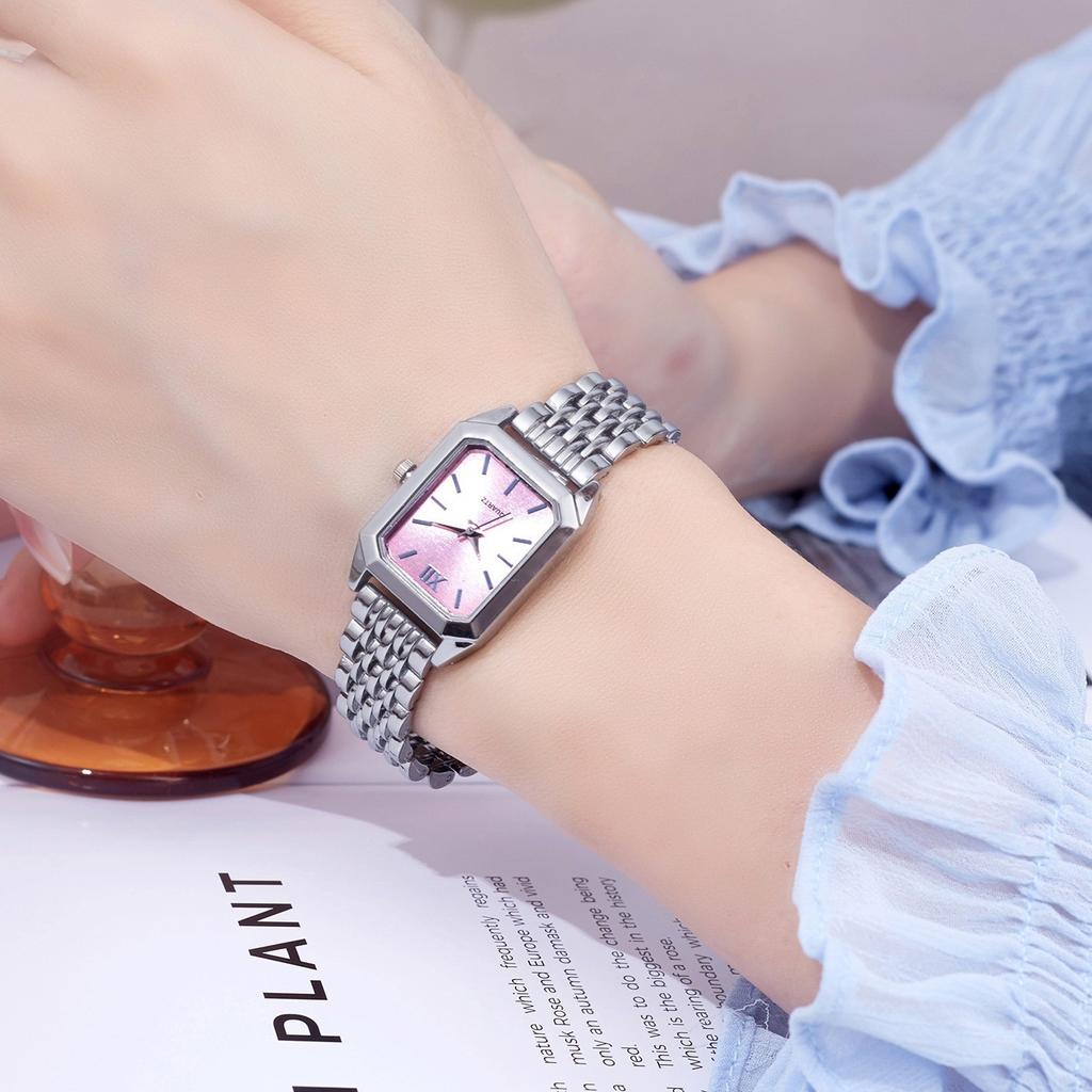 Light Luxury Steel Strap Women'S Watch Schoolgirl Fashion Simple Square Quartz Watch