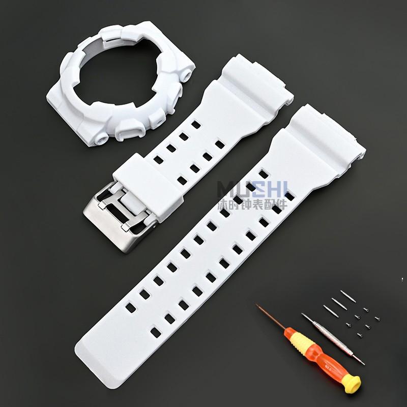 Dla Casio G-Shock GA-100/110/120/140 GD-100 GAX-100 GLS-100 Zamienny Gumowy Silikonowy Matowy Pasek do Zegarka Bransoleta Pasek + Koperta