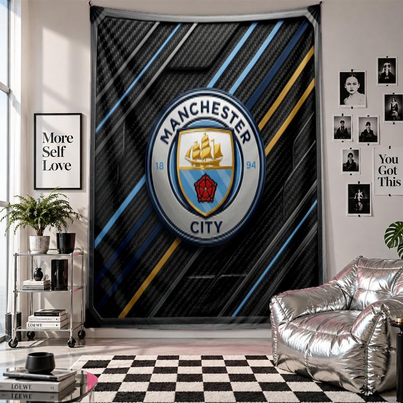 Arazzo da parete Manchester City Decorazione per la casa Tessuto da appendere a parete per camera da letto Soggiorno Sfondo