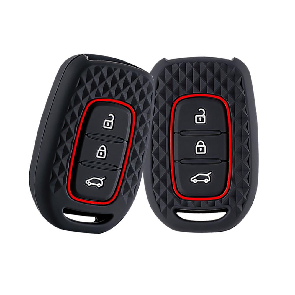 3 Button Fob Shell Holder Silicone Car Key Cover Case For Renault Kwid Traffic Symbol Dacia Sandero Logan Duster
